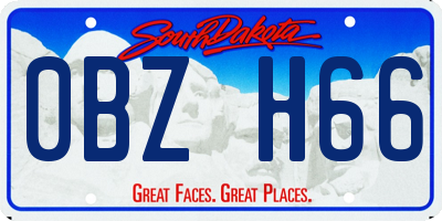 SD license plate 0BZH66