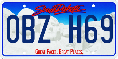 SD license plate 0BZH69