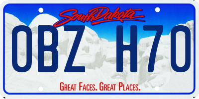 SD license plate 0BZH70