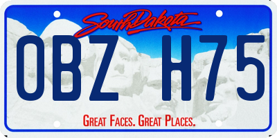 SD license plate 0BZH75