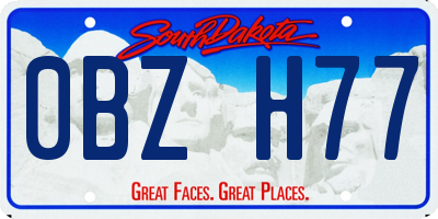 SD license plate 0BZH77
