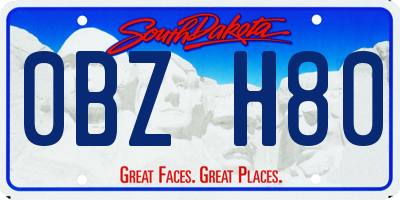 SD license plate 0BZH80