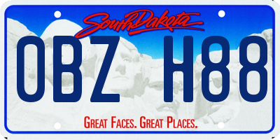 SD license plate 0BZH88