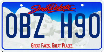 SD license plate 0BZH90