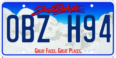 SD license plate 0BZH94