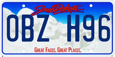 SD license plate 0BZH96