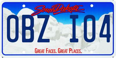 SD license plate 0BZI04