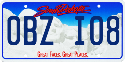 SD license plate 0BZI08