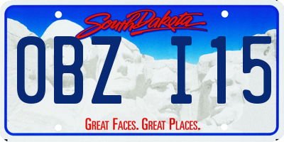 SD license plate 0BZI15