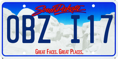 SD license plate 0BZI17