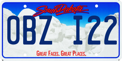 SD license plate 0BZI22