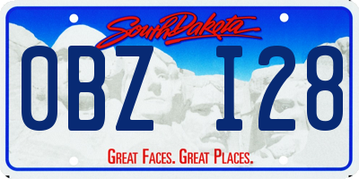SD license plate 0BZI28