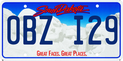 SD license plate 0BZI29