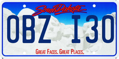 SD license plate 0BZI30
