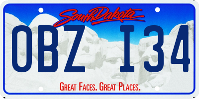 SD license plate 0BZI34