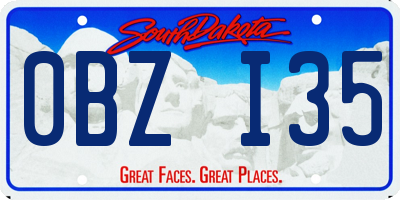 SD license plate 0BZI35