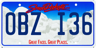SD license plate 0BZI36