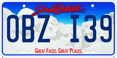 SD license plate 0BZI39
