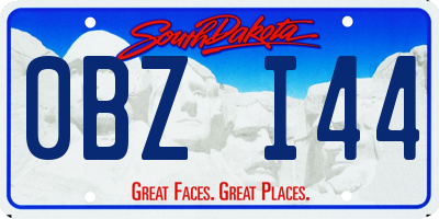 SD license plate 0BZI44