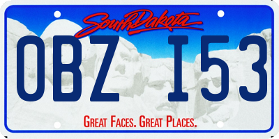 SD license plate 0BZI53