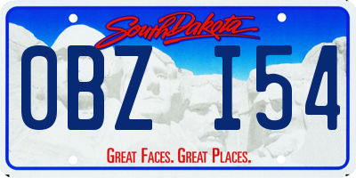 SD license plate 0BZI54