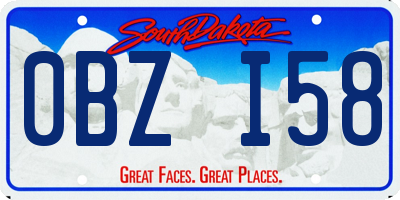 SD license plate 0BZI58