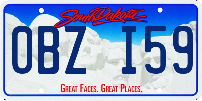 SD license plate 0BZI59