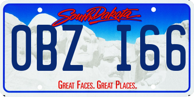 SD license plate 0BZI66