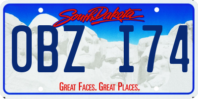 SD license plate 0BZI74