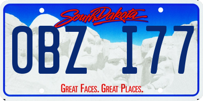 SD license plate 0BZI77