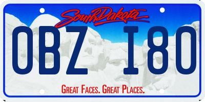 SD license plate 0BZI80