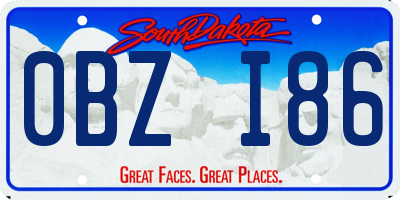 SD license plate 0BZI86