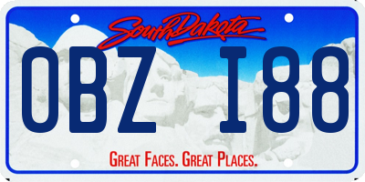 SD license plate 0BZI88