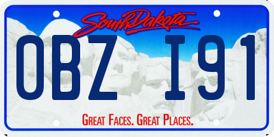 SD license plate 0BZI91