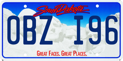 SD license plate 0BZI96