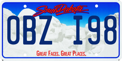 SD license plate 0BZI98