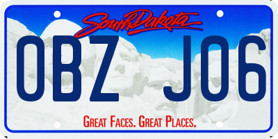 SD license plate 0BZJ06