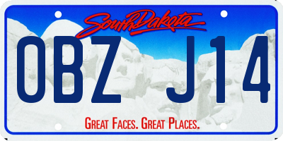 SD license plate 0BZJ14