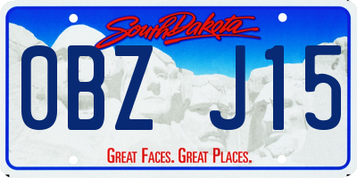 SD license plate 0BZJ15