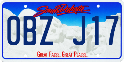 SD license plate 0BZJ17