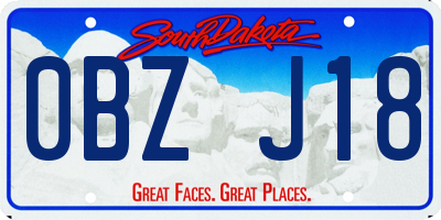 SD license plate 0BZJ18