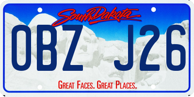 SD license plate 0BZJ26