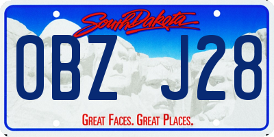 SD license plate 0BZJ28