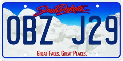 SD license plate 0BZJ29