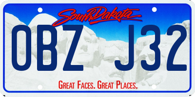 SD license plate 0BZJ32