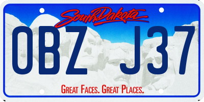 SD license plate 0BZJ37