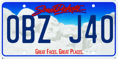 SD license plate 0BZJ40