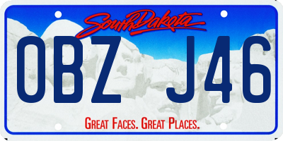 SD license plate 0BZJ46