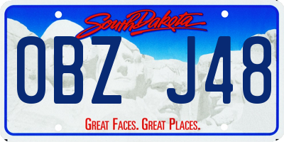 SD license plate 0BZJ48