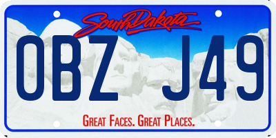 SD license plate 0BZJ49